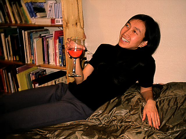 Debra Drinking Wine